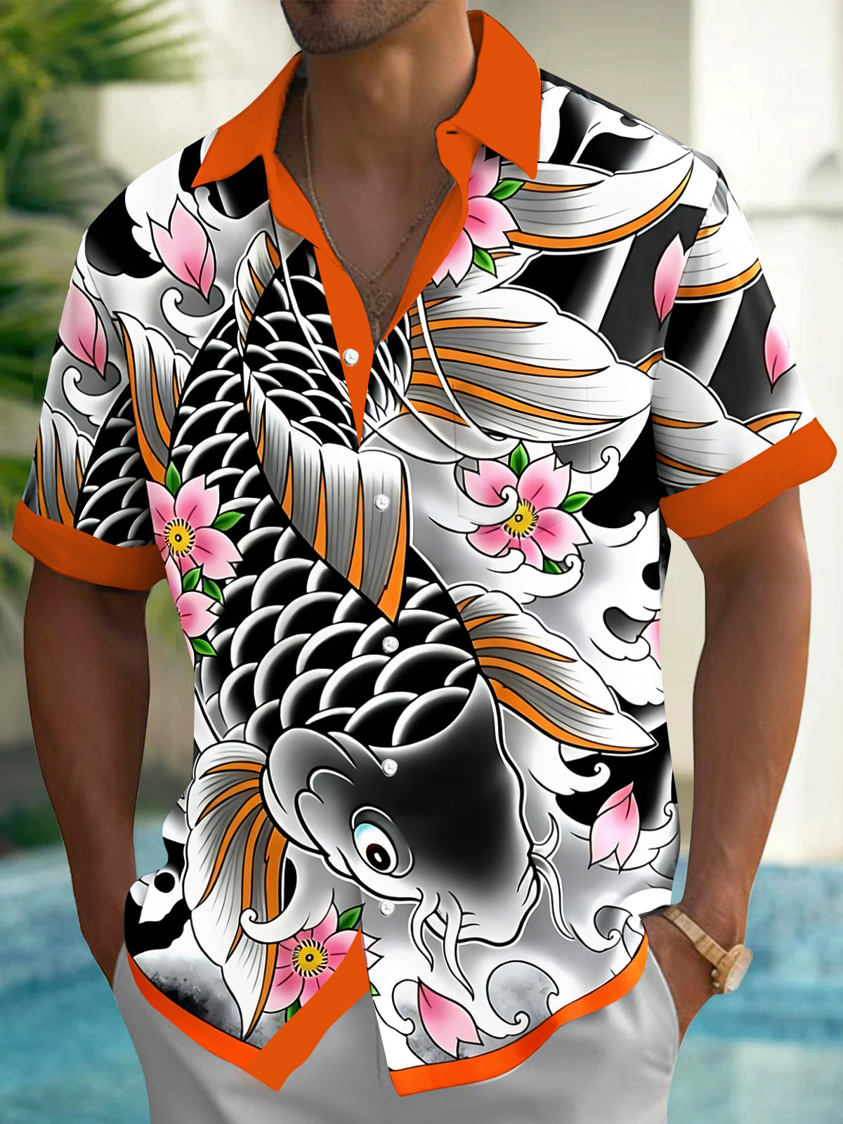 Common Carp Men's Pocket Short Sleeve Shirts