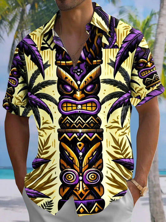 Vintage Tiki Men's Pocket Short Sleeve Shirts
