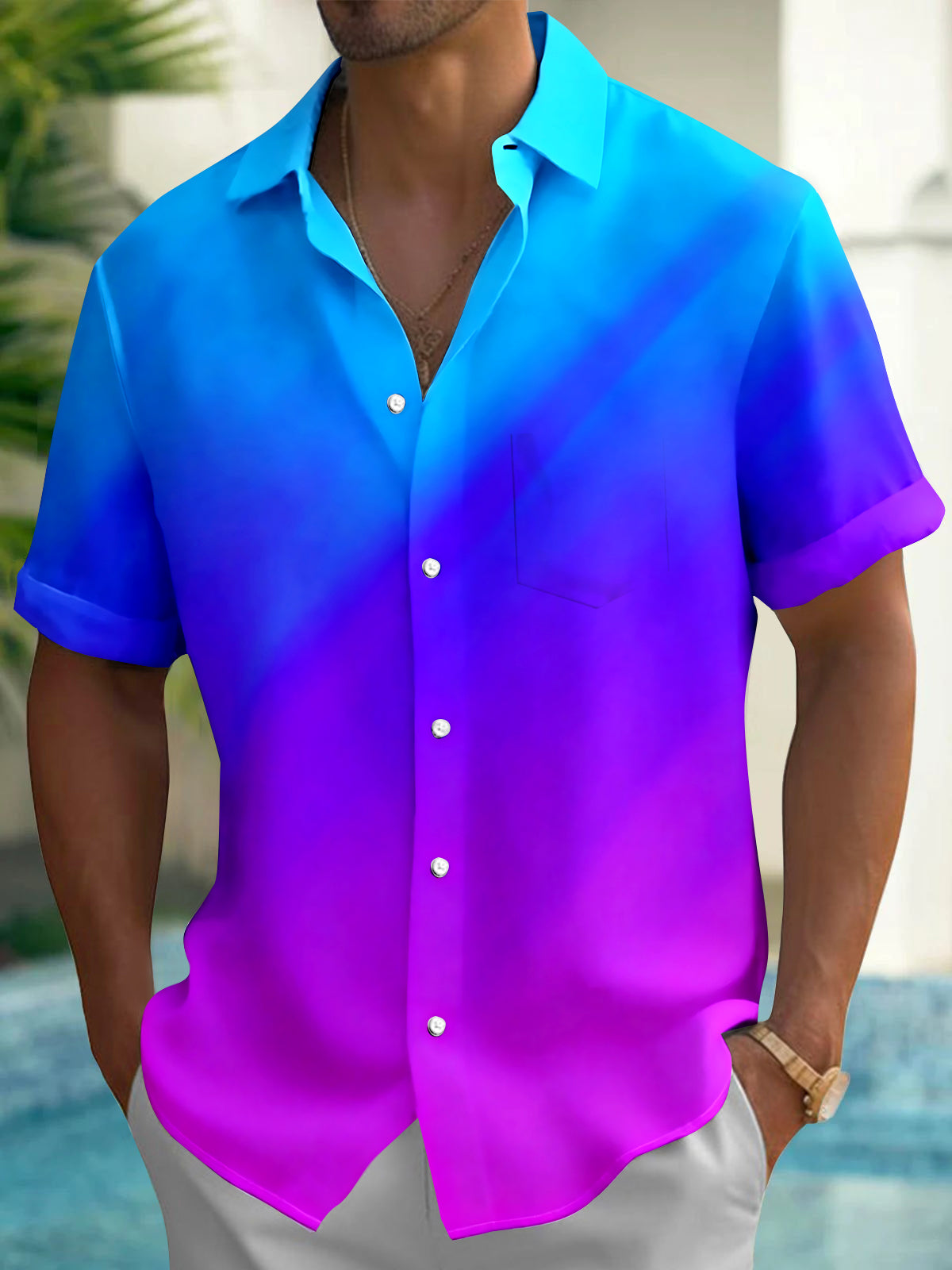 Tie Dye Men's Pocket Short Sleeve Shirts