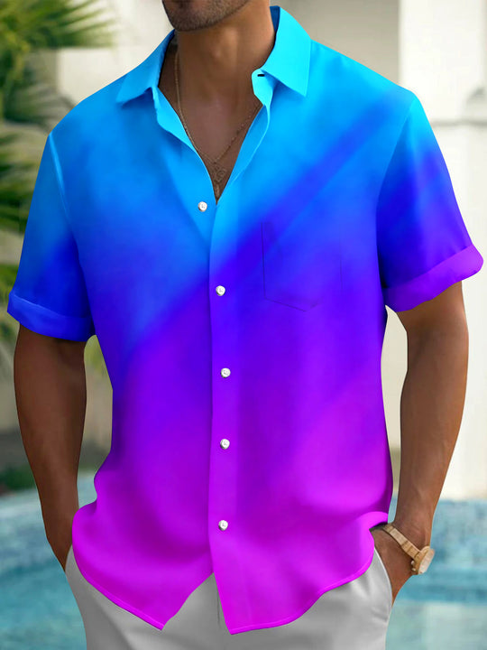 Tie Dye Men's Pocket Short Sleeve Shirts