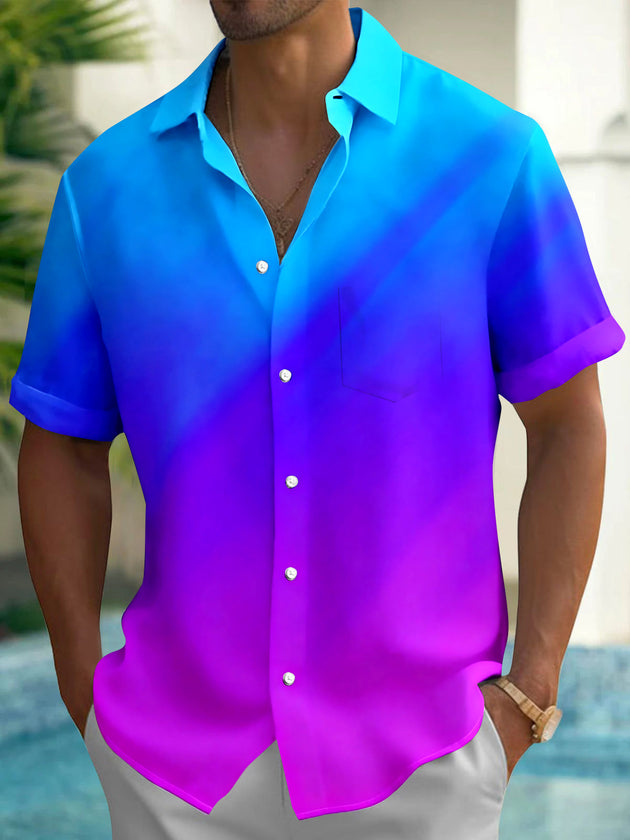 Tie Dye Men's Pocket Short Sleeve Shirts