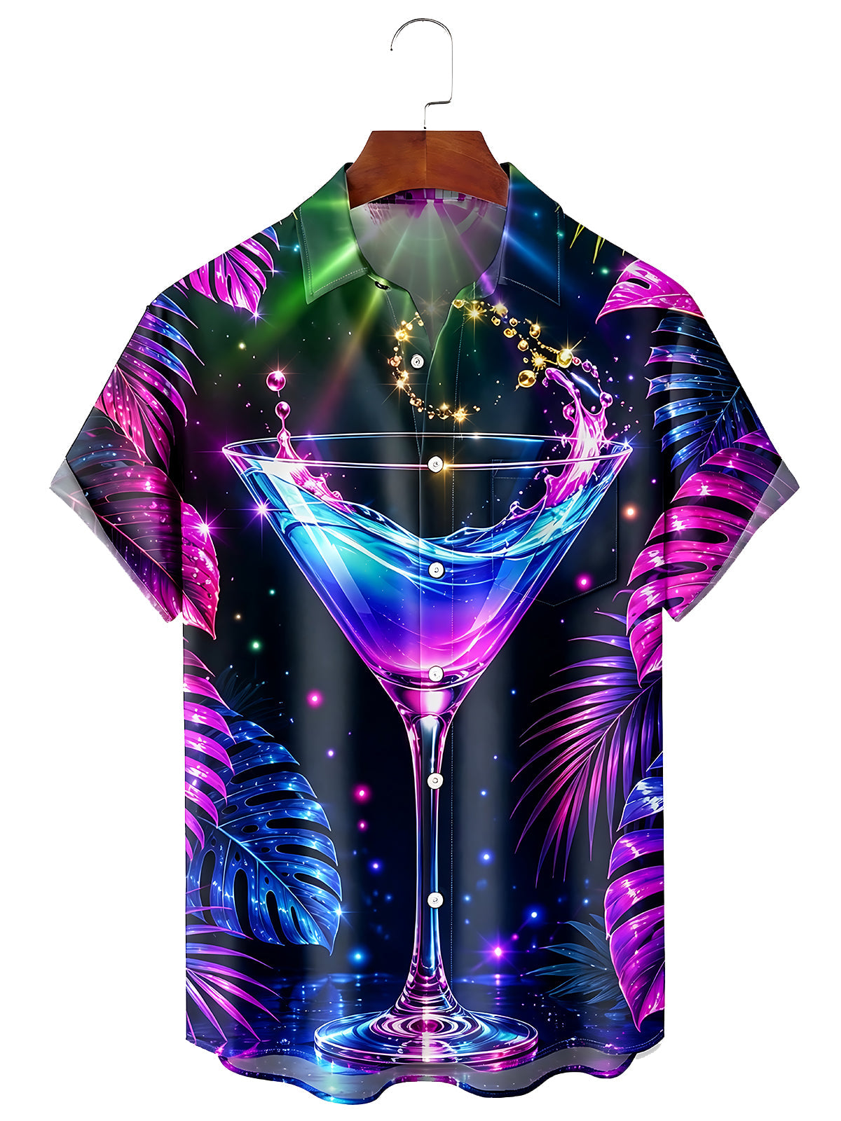 Hawaiian Cocktail Men's Pocket Short Sleeve Shirts