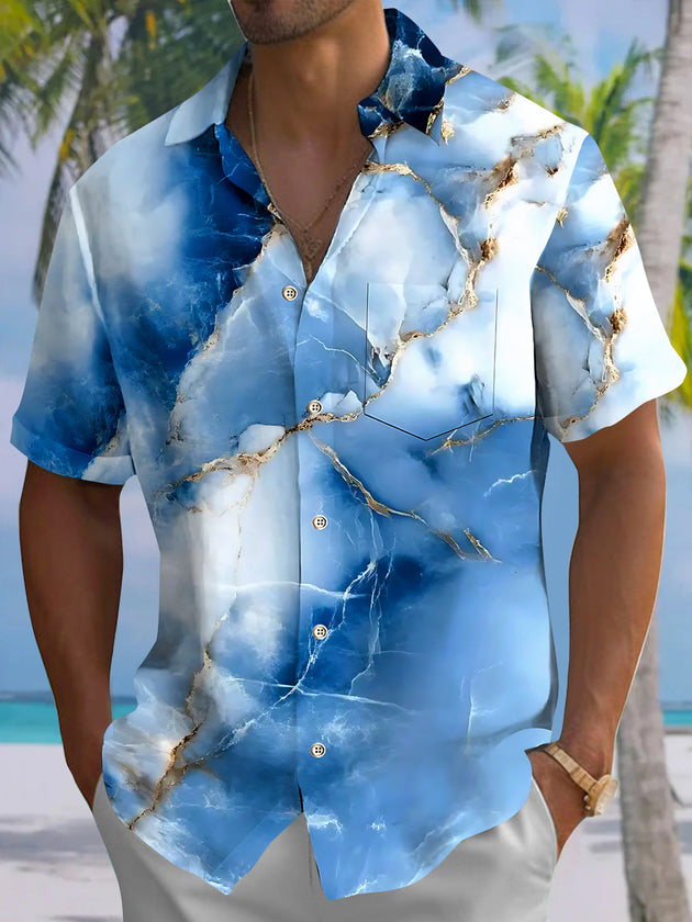 Abstract Men's Pocket Short Sleeve Shirts