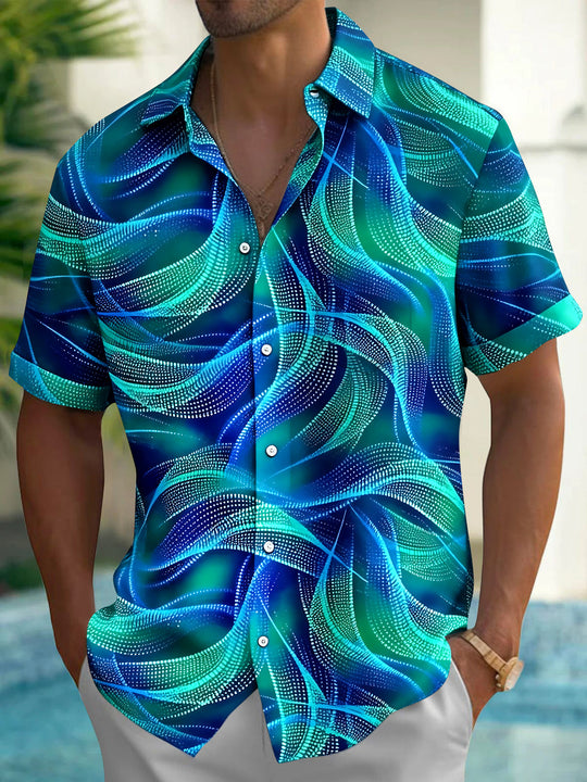Abstract Men's Pocket Short Sleeve Shirts