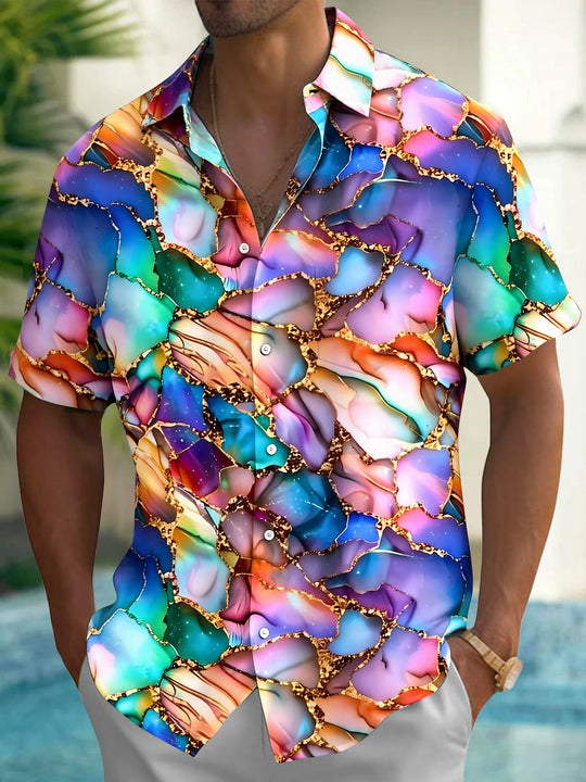 Abstract Men's Pocket Short Sleeve Shirts