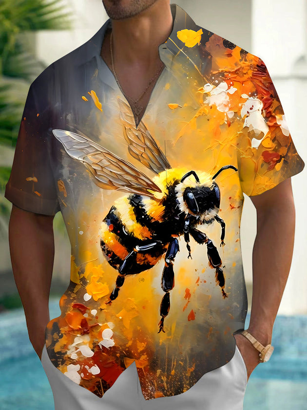 Vintage Bee Men's Pocket Short Sleeve Shirts