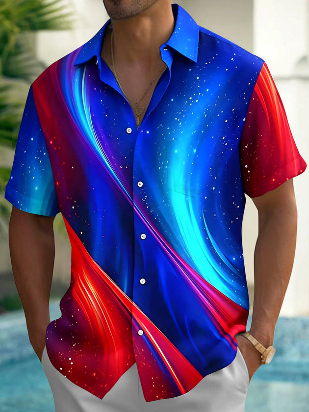 Abstract Men's Pocket Short Sleeve Shirts
