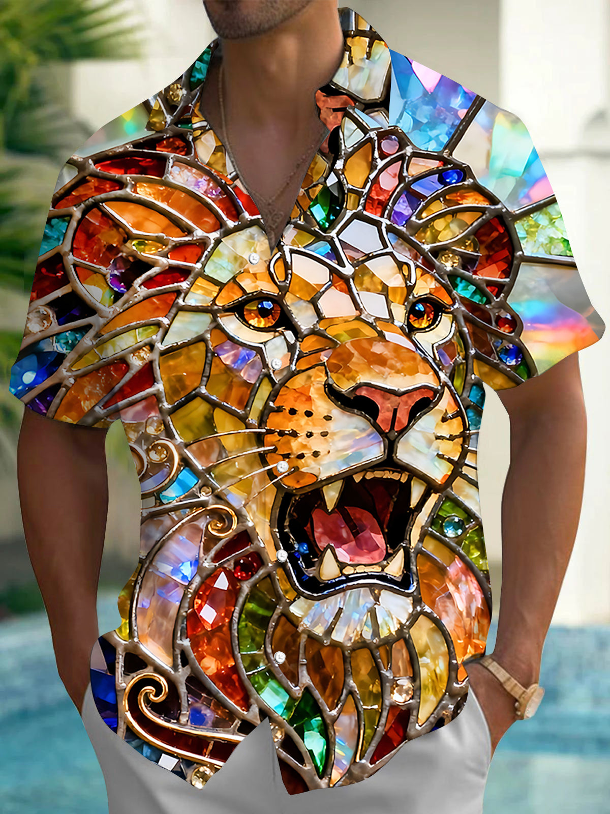 Lion Men's Pocket Short Sleeve Shirts