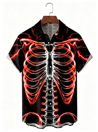 Dark Skull Bone Men's Pocket Short Sleeve Shirts