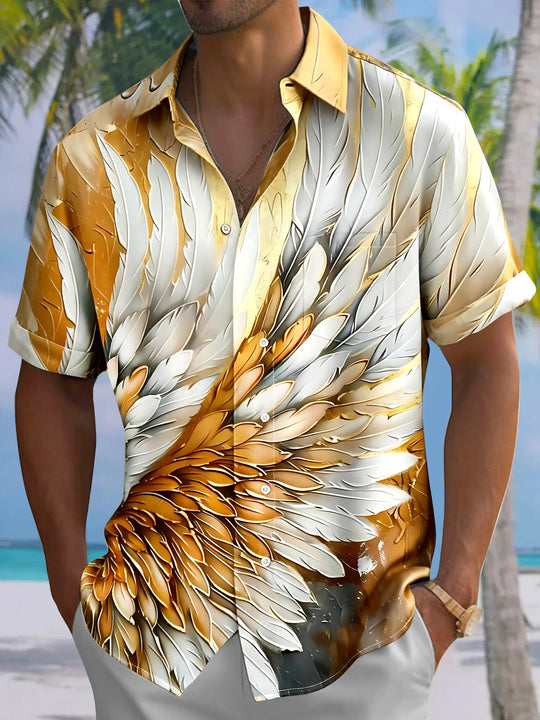 Feathers Men's Pocket Short Sleeve Shirts