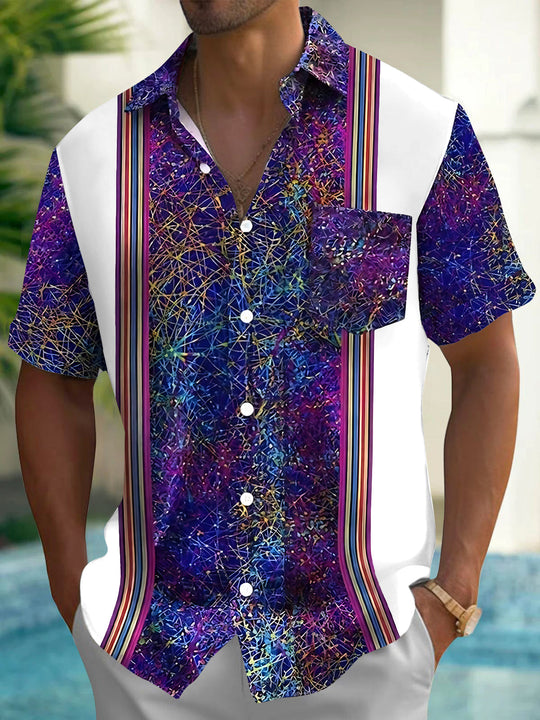 Geometry Men's Pocket Short Sleeve Shirts