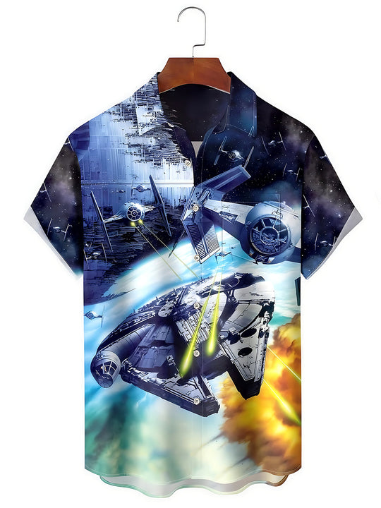 Spaceship Men's Pocket Short Sleeve Shirts