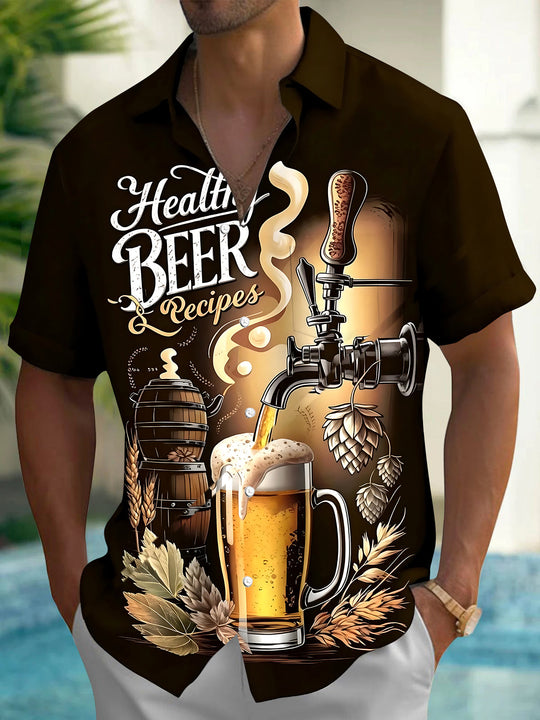 Vintage Beer Men's Pocket Short Sleeve Shirts