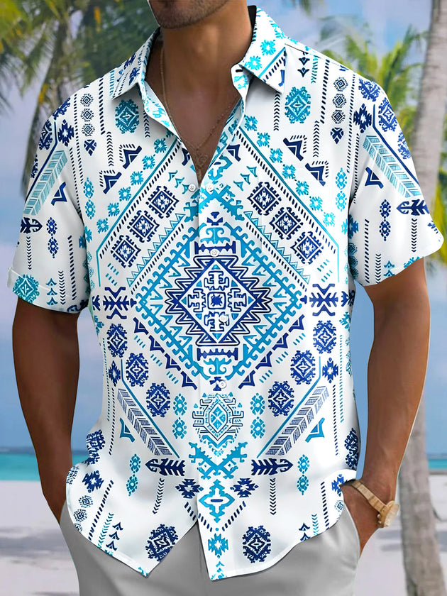 Geometry Men's Pocket Short Sleeve Shirts