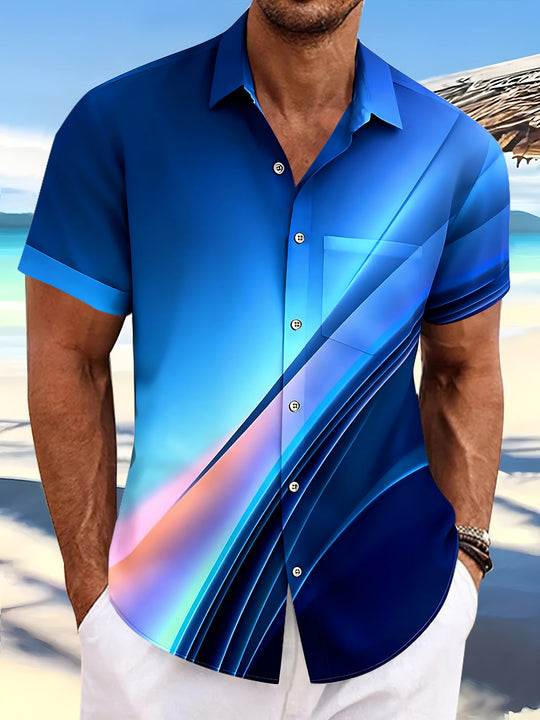 Abstract Men's Pocket Short Sleeve Shirts