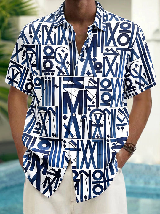 Geometry Men's Pocket Short Sleeve Shirts