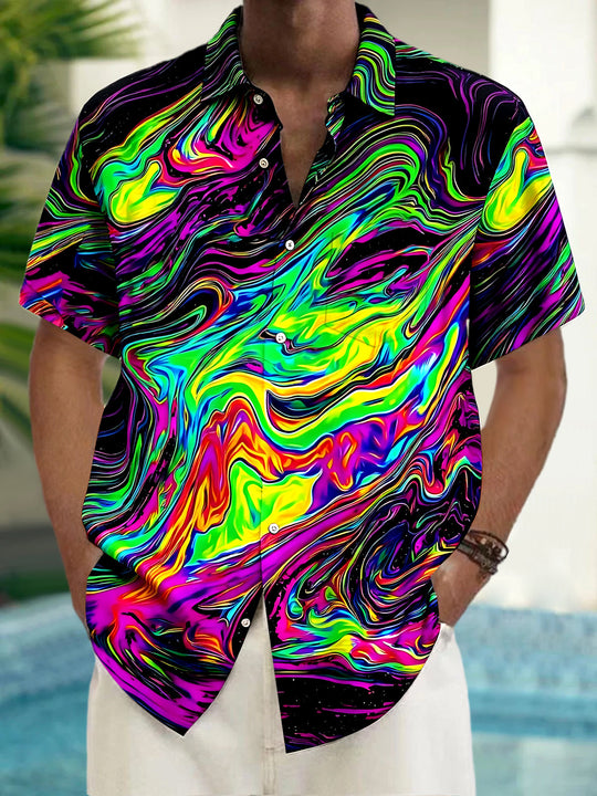 Abstract Men's Pocket Short Sleeve Shirts
