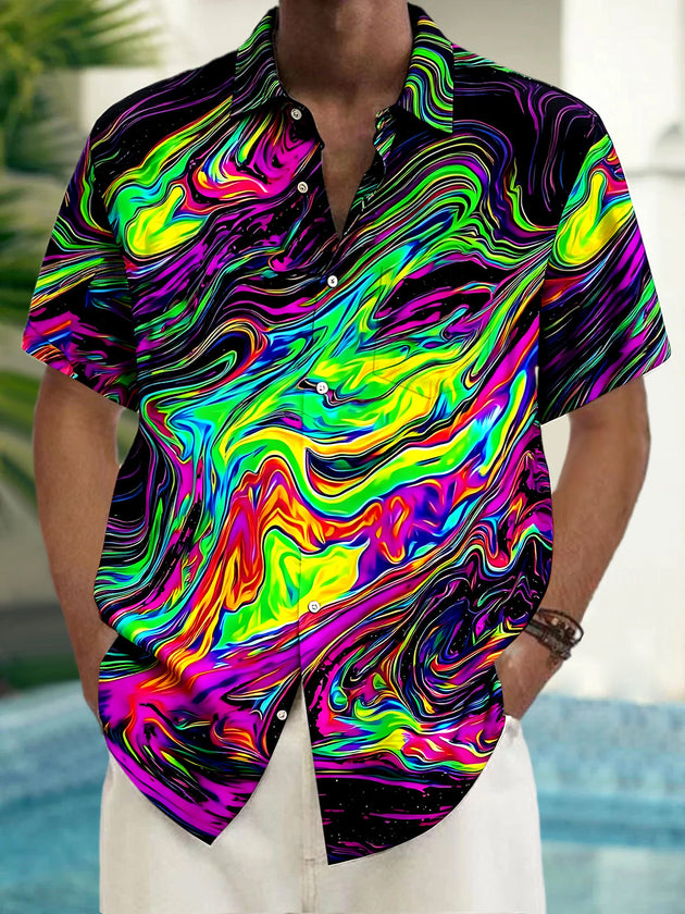 Abstract Men's Pocket Short Sleeve Shirts