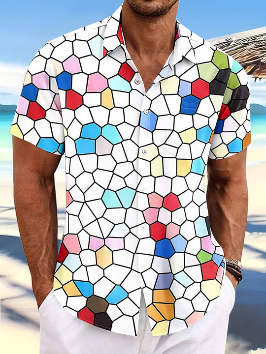 Geometry Men's Pocket Short Sleeve Shirts