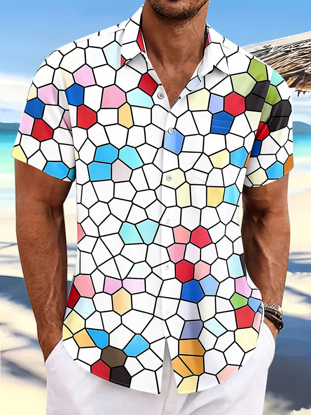 Geometry Men's Pocket Short Sleeve Shirts