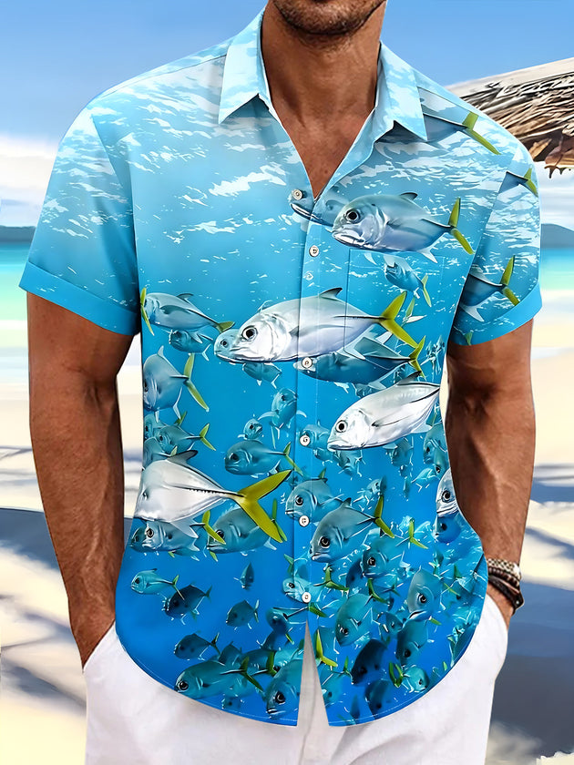 Hawaiian Fish Men's Pocket Short Sleeve Shirts