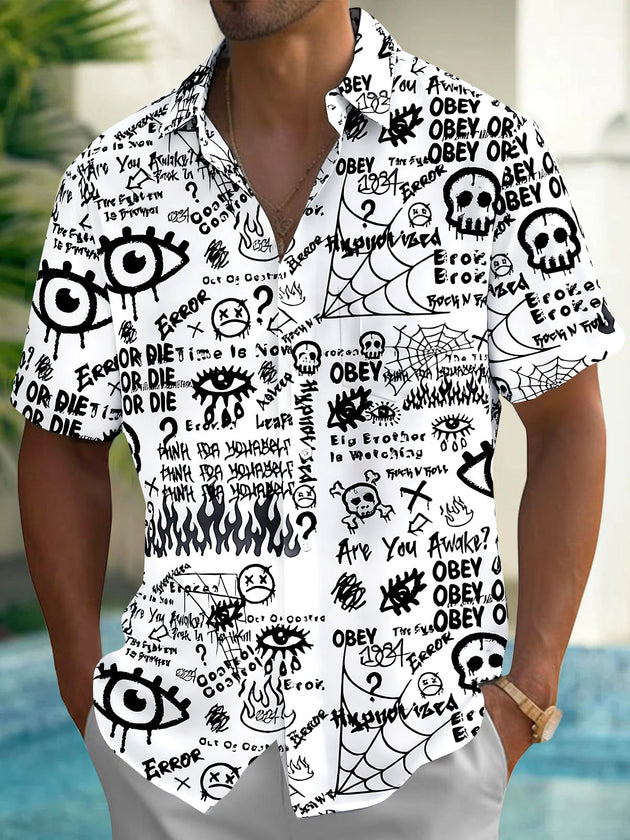 Halloween Men's Pocket Short Sleeve Shirts