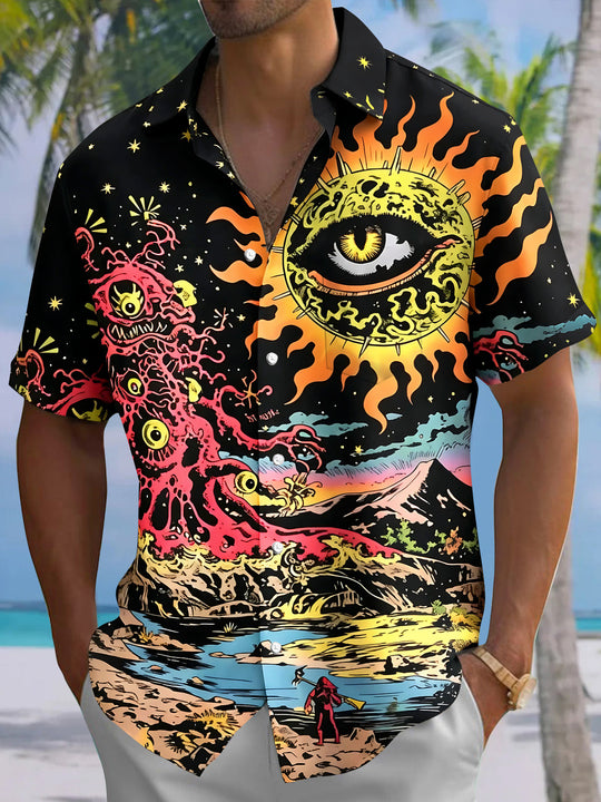Dark Eyes Men's Pocket Short Sleeve Shirts