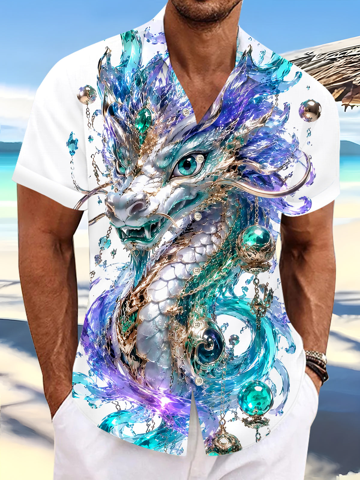 Dragon Men's Pocket Short Sleeve Shirts