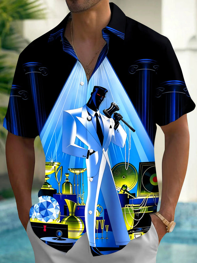 Vintage Singer Men's Pocket Short Sleeve Shirts