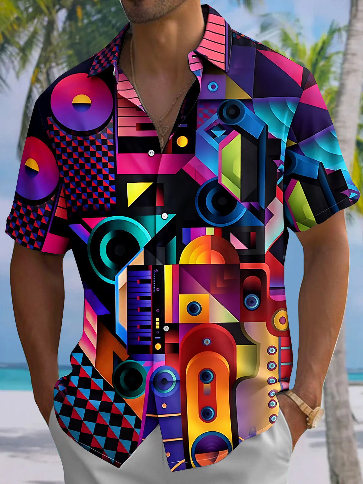 Geometry Men's Pocket Short Sleeve Shirts