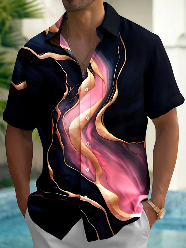 Abstract Men's Pocket Short Sleeve Shirts