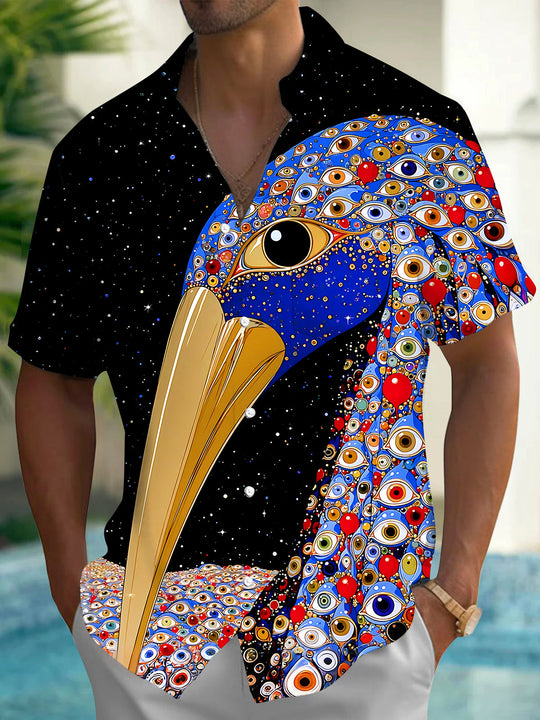 Bird Men's Pocket Short Sleeve Shirts