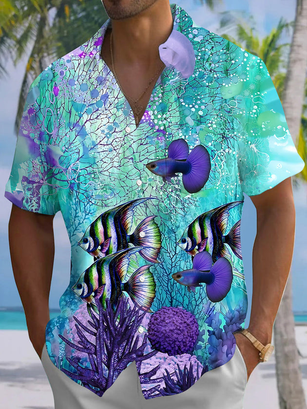 Hawaiian Fish Men's Pocket Short Sleeve Shirts