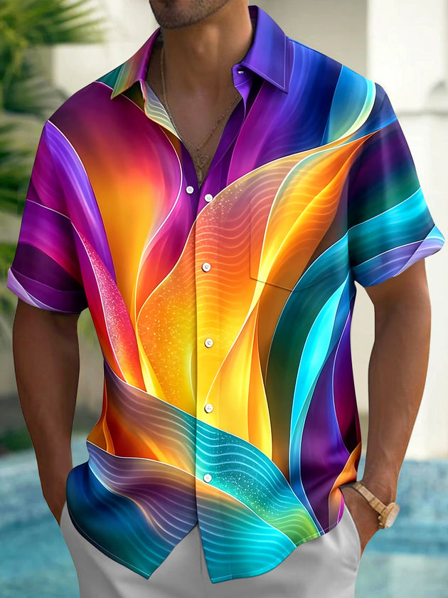 Abstract Men's Pocket Short Sleeve Shirts