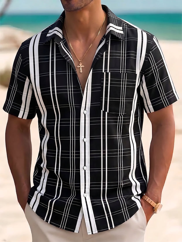 Geometry Men's Pocket Short Sleeve Shirts