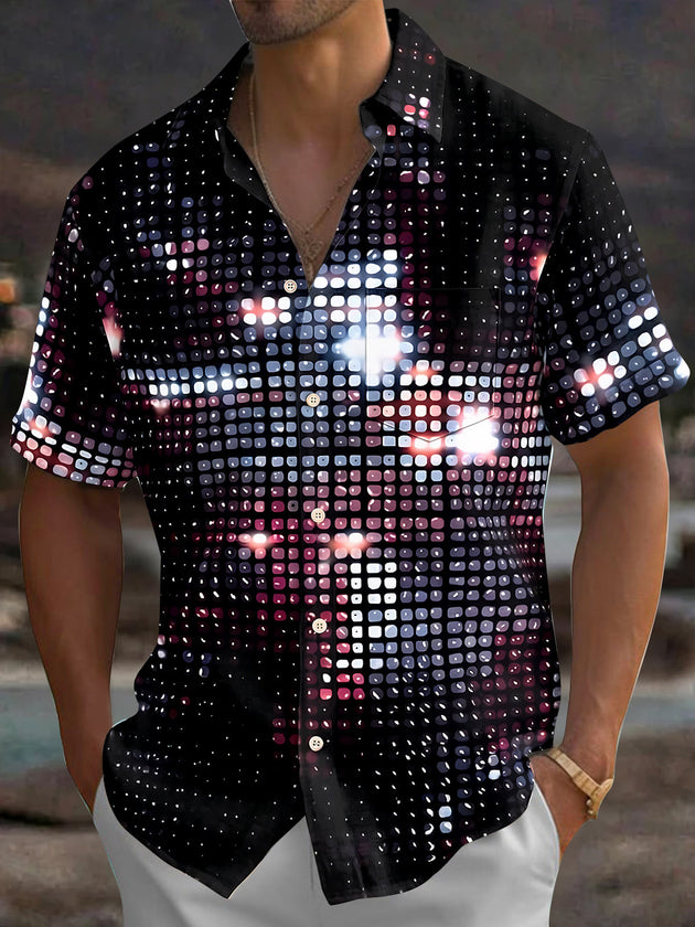 Geometry Men's Pocket Short Sleeve Shirts