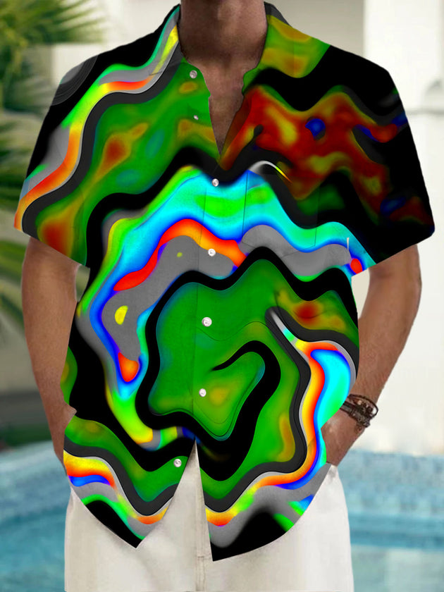 Abstract Men's Pocket Short Sleeve Shirts