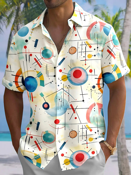 Geometry Men's Pocket Short Sleeve Shirts