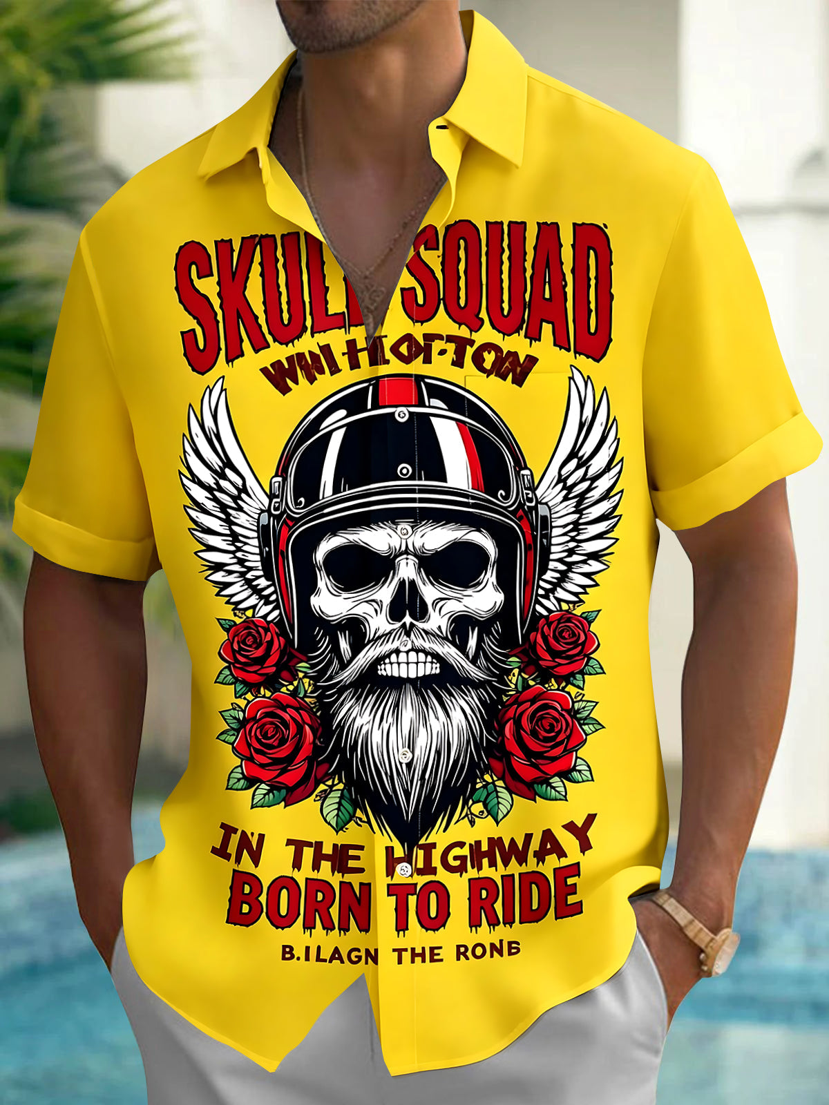 Skull Men's Pocket Short Sleeve Shirts