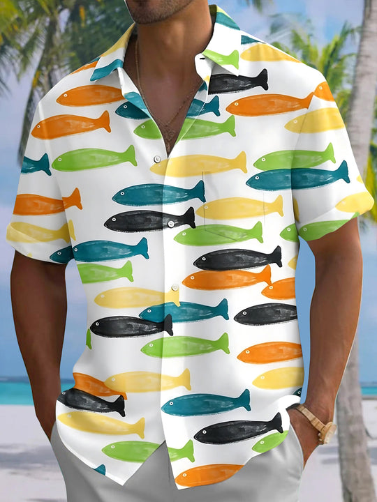 Hawaiian Fish Men's Pocket Short Sleeve Shirts