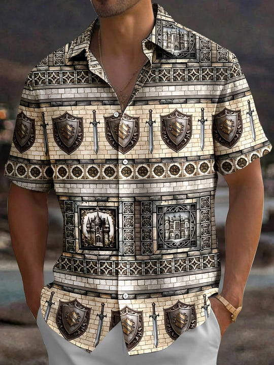 Vintage Shield Men's Pocket Short Sleeve Shirts