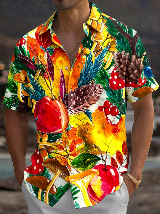 Art Oil Painting Men's Pocket Short Sleeve Shirts