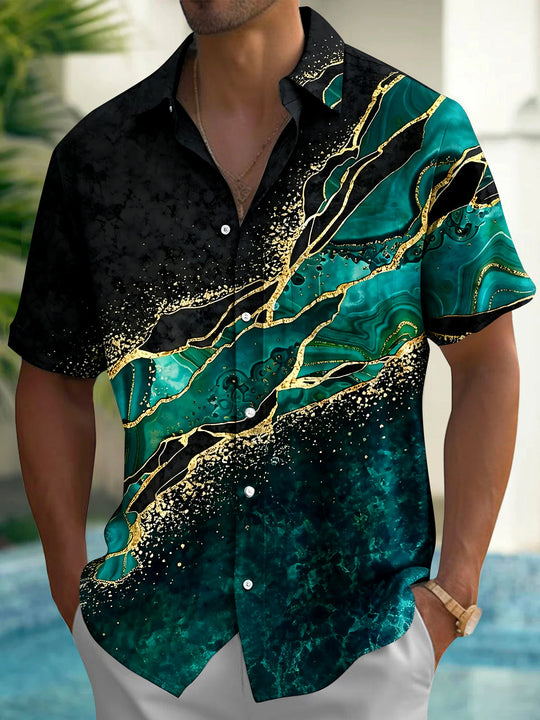 Abstract Men's Pocket Short Sleeve Shirts
