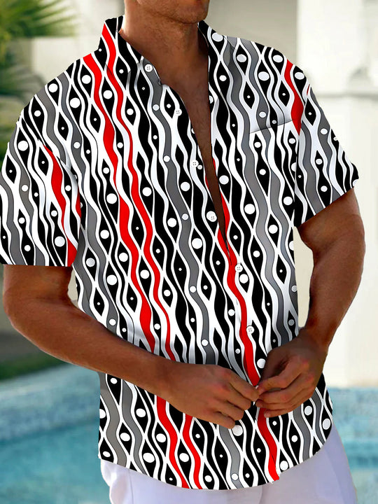 Geometry Men's Pocket Short Sleeve Shirts