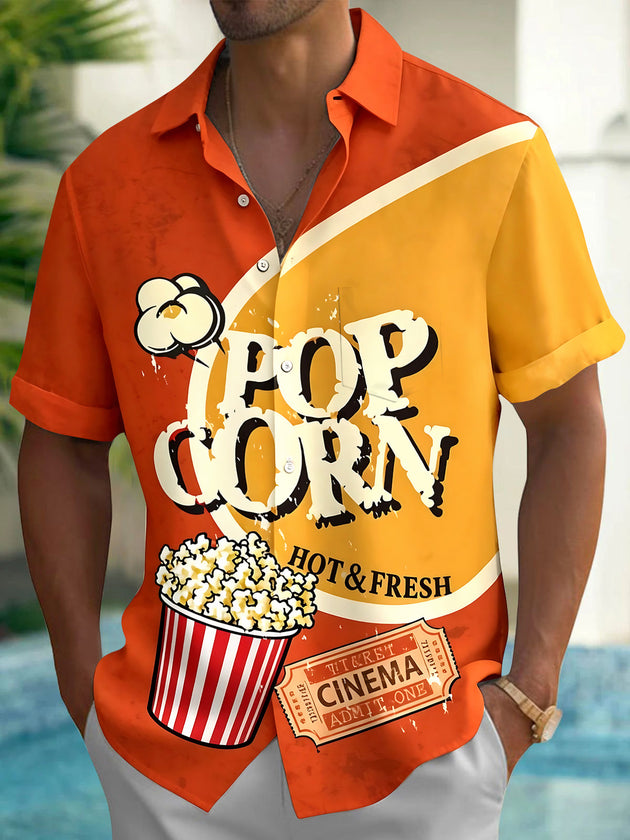 Vintage Popcorn Men's Pocket Short Sleeve Shirts
