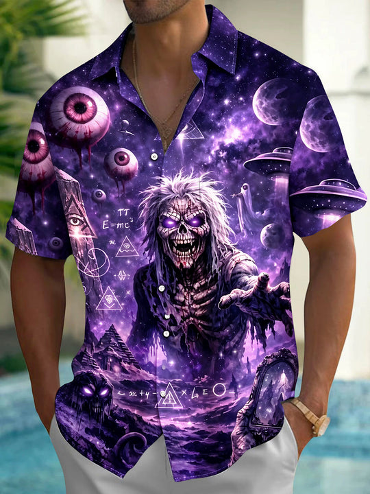 Dark Skull Men's Pocket Short Sleeve Shirts
