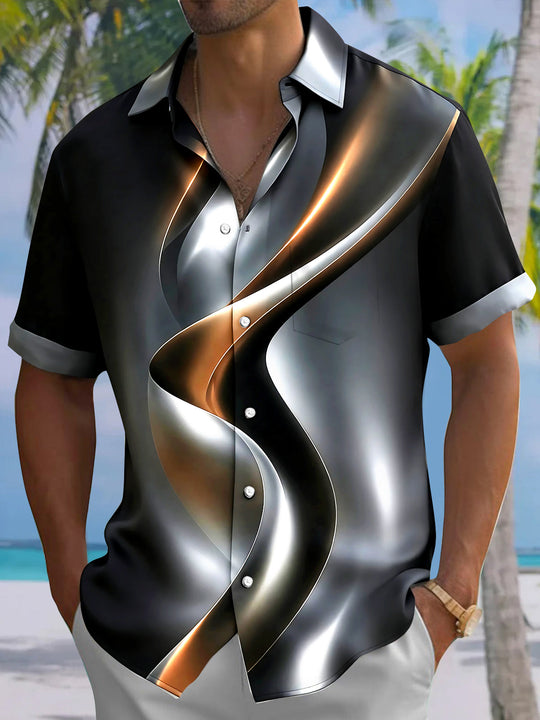 Abstract Men's Pocket Short Sleeve Shirts