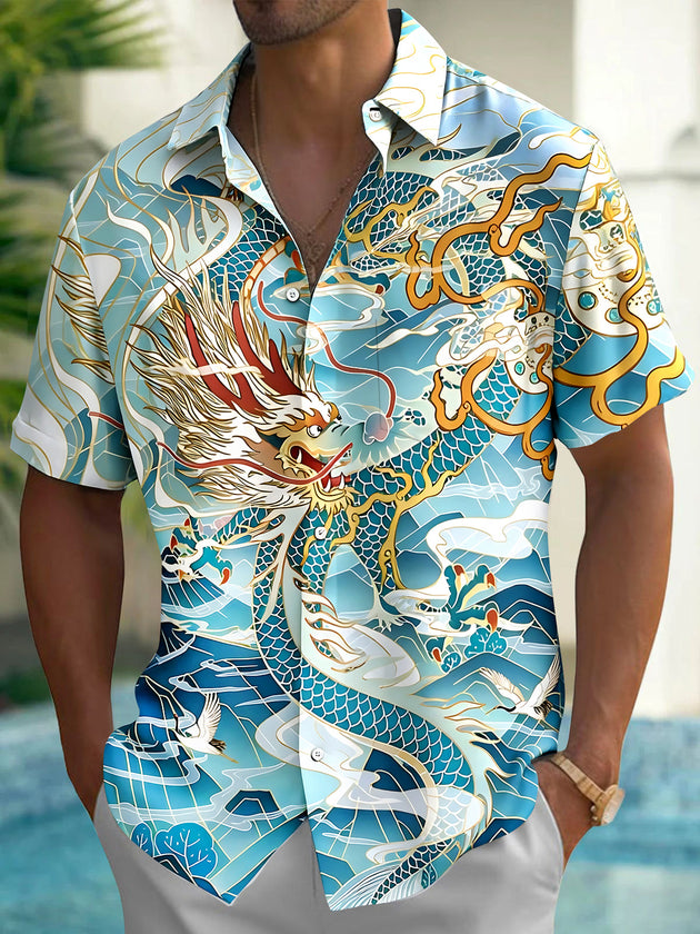 Dragon Men's Pocket Short Sleeve Shirts