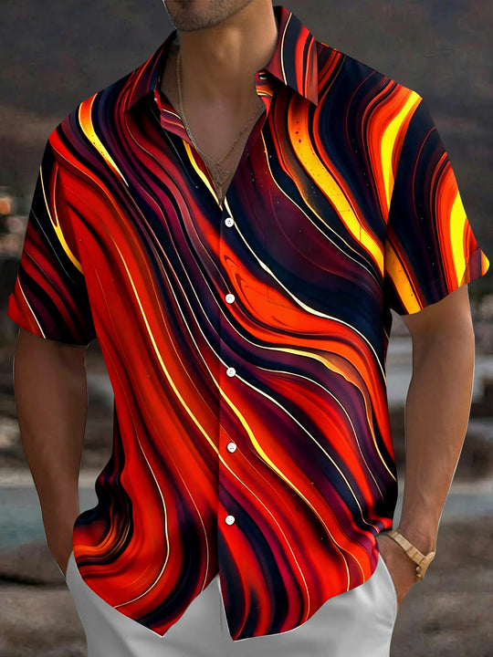 Abstract Men's Pocket Short Sleeve Shirts