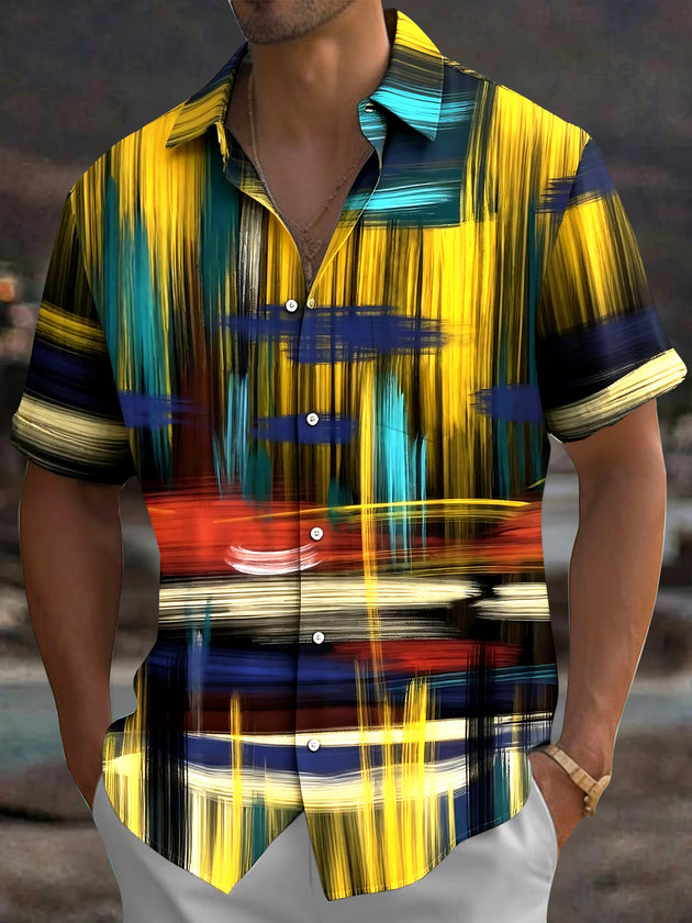 Tie Dye Abstract Men's Pocket Short Sleeve Shirts